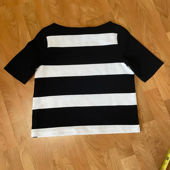 Ralph Lauren Black and White Striped Short Sleeve Top - Small - Picture 4 of 9